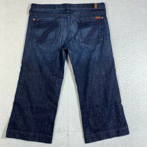 7 For All Mankind Dojo Jeans Womens 29 Crop Flare Leg Blue